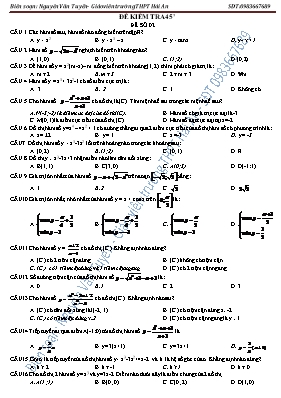 Đề kiểm tra 45 phút - Đề số 02